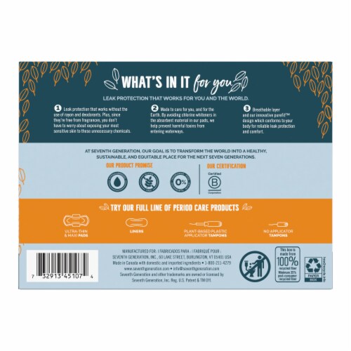 Seventh Generation Light Absorbency Pantiliners Pads Perspective: left