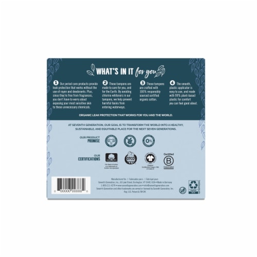 Seventh Generation Regular Absorbency Tampons Perspective: left