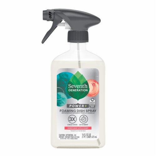 Seventh Generation Power+ Honey Crisp Apple Foaming Dish Spray Perspective: left
