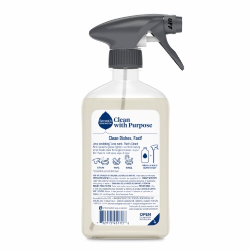 Seventh Generation Power+ Foaming Dish Spray Dishwashing Soap Free & Clear Perspective: left
