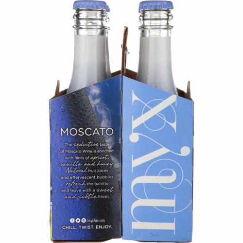 Myx Blended With Natural Fruit Juices Fusions Moscato White Wine Perspective: left