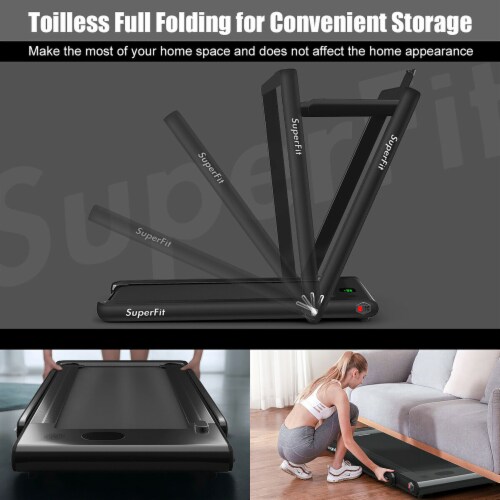 SuperFit 2.25HP 2 in 1 Folding Treadmill Remote Control W APP Speaker 2.25HP Pay Less Super Markets