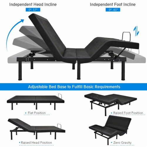 Adjustable Bed Base Electric Bed Frame with Massage Remote Control