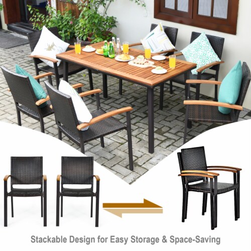 Dining table 2025 with stackable chairs