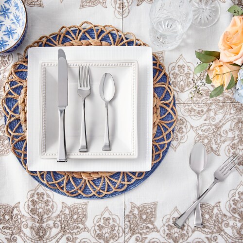 Hampton Forge Ainsleigh Stain Flatware Set - Silver Perspective: left