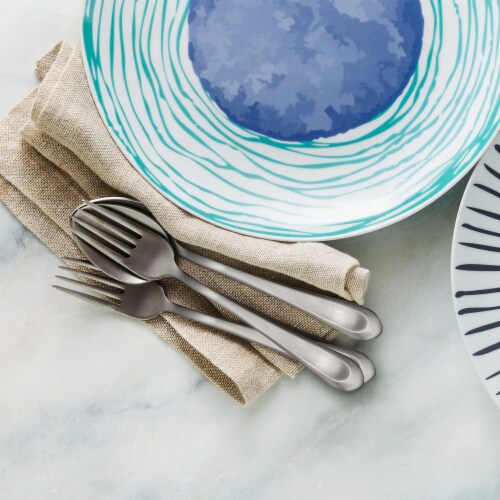 Hampton Forge Bristol Satin Cutlery Set for 12 Perspective: left