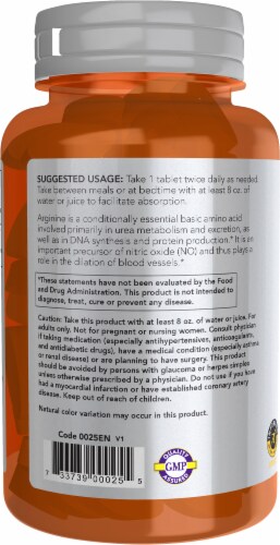 NOW® Sports Double Strength L-Arginine Tablets 1000mg Perspective: left