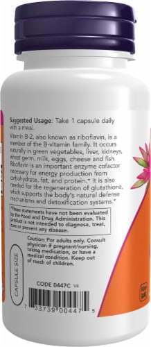 NOW Foods B-2 Capsules 100mg Perspective: left