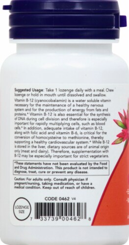 NOW Foods B-12 Lozenges 5000 mcg Perspective: left