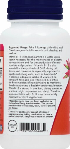 NOW Foods B-12 Lozenges 1000mcg Perspective: left