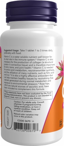 NOW® C-500 with Rose Hips Tablets Perspective: left