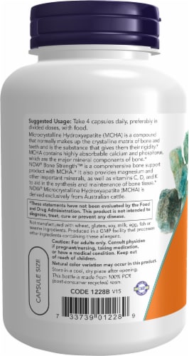 NOW® Foods Bone Strength Dietary Supplement Capsules Perspective: left
