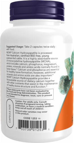 NOW Calcium Hydroxyapatite Caps Perspective: left