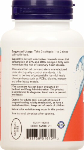 NOW Foods DHA-250 High Potency Softgels 120 Count Perspective: left