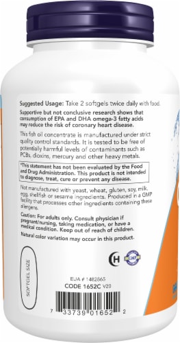 NOW® Foods Omega-3 Softgels 1000mg Perspective: left