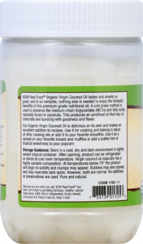 NOW Foods  Real Food Organic Virgin Coconut Oil Perspective: left