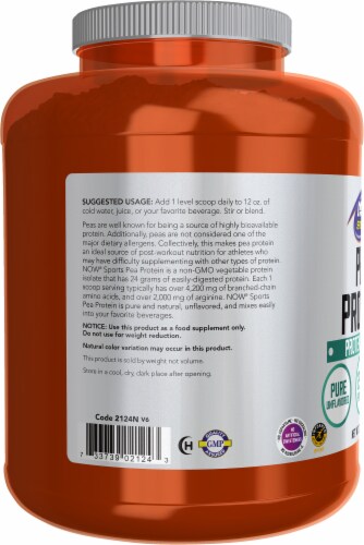 NOW® Foods NOW Sports Pea Protein Powder Perspective: left