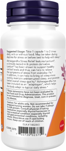 Now® Ashwagandha Stress Relief Capsules Perspective: left