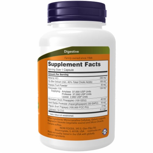 NOW® Super Enzymes Capsules Perspective: left