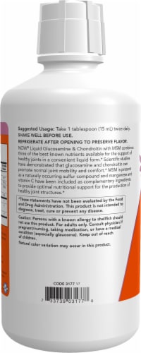 NOW Liquid Glucosamine & Chondroitin with MSM Perspective: left