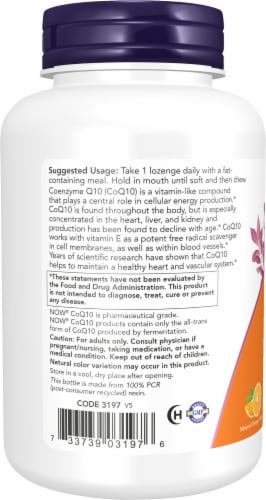 NOW CoQ10 Chewable Perspective: left