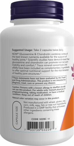 NOW® Glucosamine & Chondroitin Capsules Perspective: left