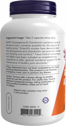 NOW Foods Glucosamine & Chondroitin Capsules Perspective: left