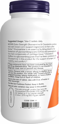 NOW® Glucosamine & Chondroitin Tablets Perspective: left