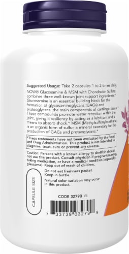 NOW Glucosamine & MSM Veg Capsules Perspective: left