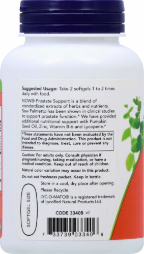 NOW Foods Prostate Support Softgels Perspective: left