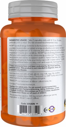 NOW® Foods NOW Sports Energy Extreme Veg Capsule Perspective: left