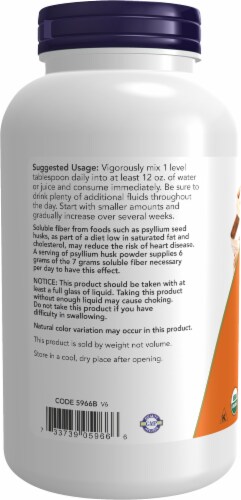 NOW Organic Psyllium Husk Powder Perspective: left