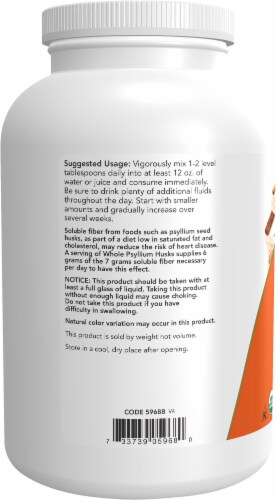 NOW® Foods Organic Whole Psyllium Husks Perspective: left