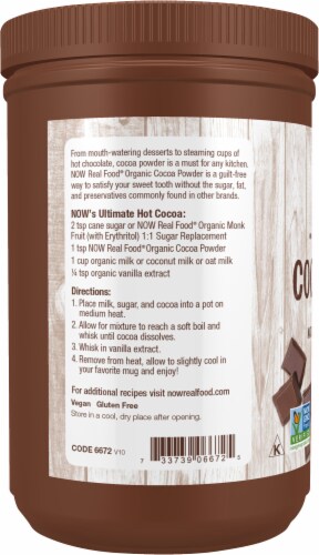NOW® Real Foods Organic Cocoa Powder Perspective: left
