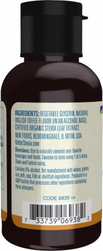 NOW BetterStevia™ Liquid Sweetener English Toffee Perspective: left