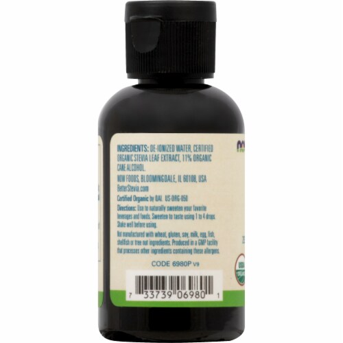 NOW Foods  BetterStevia® Organic Liquid Sweetener Perspective: left
