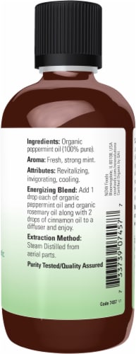 NOW® Organic Essential Oils Peppermint Oil Perspective: left