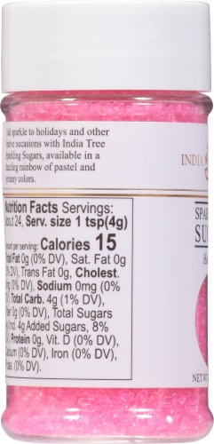 India Tree Hot Pink Sparkling Sugar Perspective: left