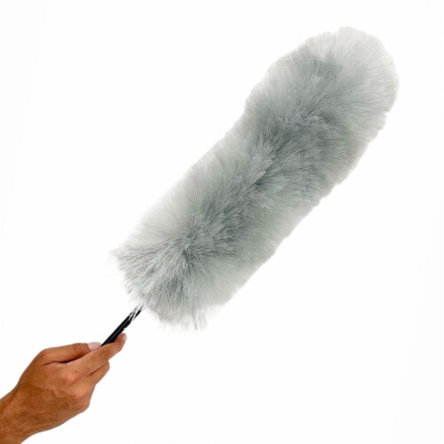 Kitchen + Home Large Static Duster - 27 Inch Electrostatic Feather Duster - Silver Perspective: left
