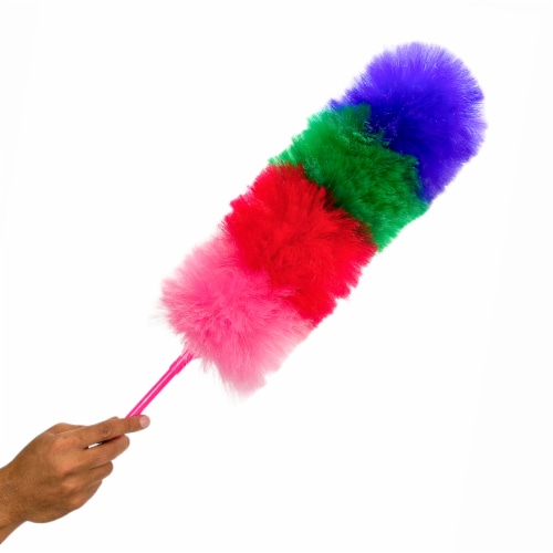 Kitchen + Home Large Static Duster - 27 Inch Electrostatic Feather Duster - Peacock Perspective: left