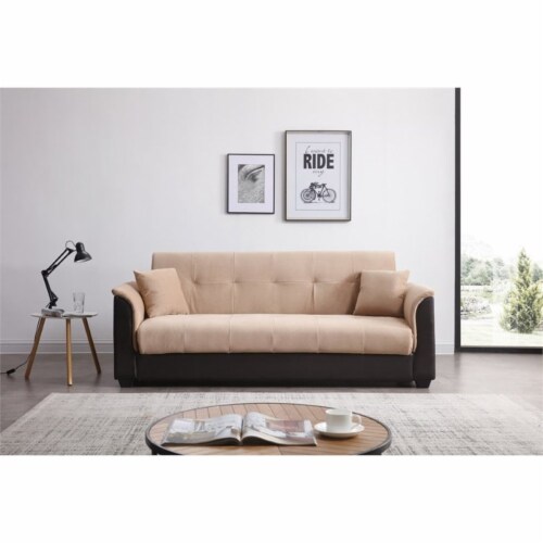 Nathaniel Home Melanie Champion Fabric Upholstered Sofa Futon Bed
