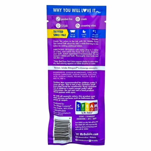 Mr. Bubble Fizzy Tub Water Coloring Tablets Perspective: left
