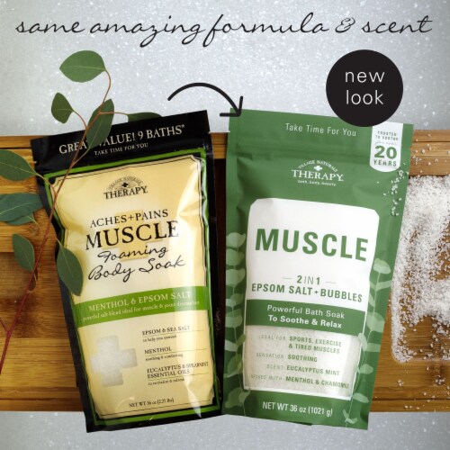 Village Naturals® Therapy Muscle Relief Foaming Body Soak Perspective: left