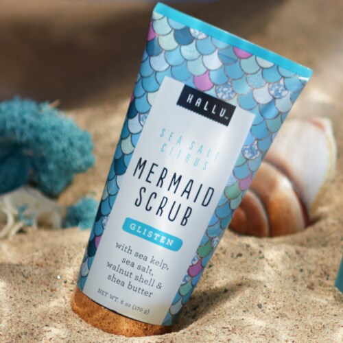 Hallu Glisten Sea Salt Citrus Mermaid Scrub Perspective: left