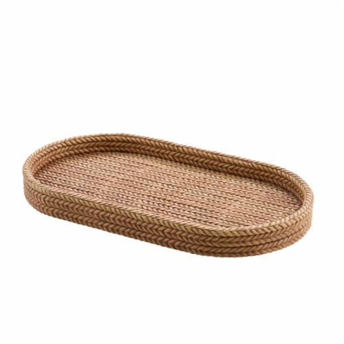 VCNY Home Resin Bathroom Accessory Set - Woven Perspective: left