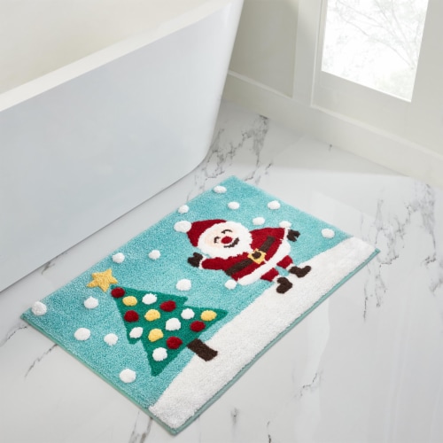VCNY Holiday Polyester Tufted Santa Bath Mat Perspective: left