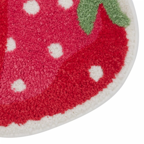 Strawberry Shaped Tufted Bath Rug Perspective: left