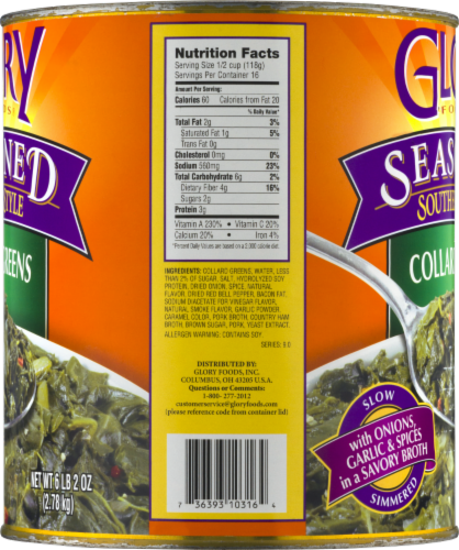Glory Foods Seasoned Southern Style Collard Greens Perspective: left
