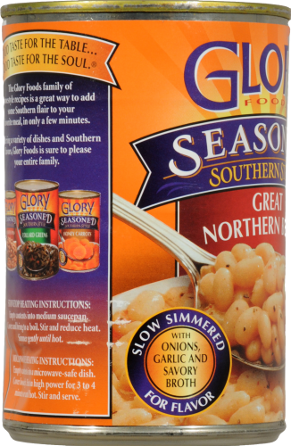 Glory Foods Seasoned Great Northern Beans Perspective: left