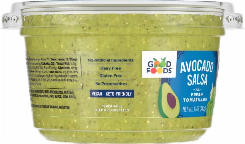 Good Foods™ Avocado Salsa with Fresh Tomatillos Salsa Verde Perspective: left